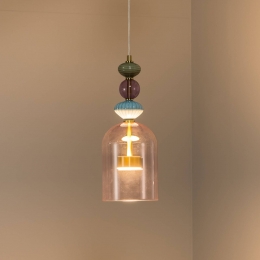 Eko-LightLEDhanglampArtekapglasroze16cm12W