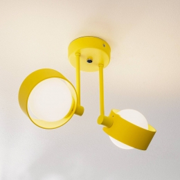 ArgonPlafondlampMadovanstaalgeel2-lamps