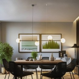 ALDEXHanglampAlisonzwartwit4-lampsbalk154cm