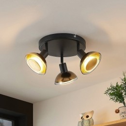 LindbyplafondspotErinzwartgoud22cmglas