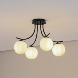 EMIBIGLIGHTINGPlafondlampBostonzwartopaal4-lamps