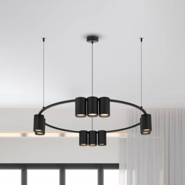 Eko-LightHanglampGenesisaluminiumzwart10xGU1060cm