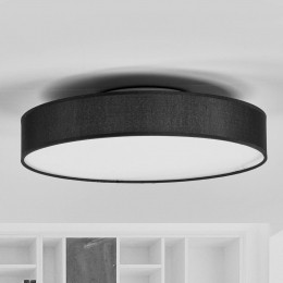 LindbyLEDplafondlampSaira40cmzwarttextiel