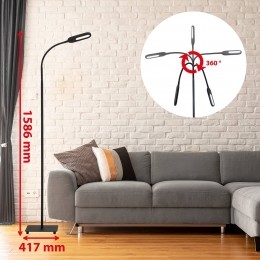 BrilonerLEDkantoorvloerlampOfficeStepdimbaarzwart