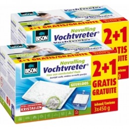 2xBisonVochtvreterNavulzakGeurloosPromopack3x1kg