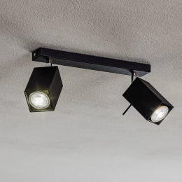 SOLLUXLIGHTINGPlafondspotSquarezwart2-lamps