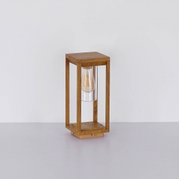 GloboSokkellampCandelainhoutoptiekhoogte35cm