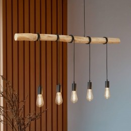 LindbyhanglampRom5-lampshouttouwzwart116cm