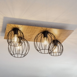 SIGMAPlafondlampMalinhoutenkaphoekig4-lamps