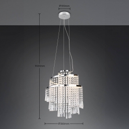 RealityLeuchtenPompLEDhanglamp38cmchroomacrylmetaalCCT