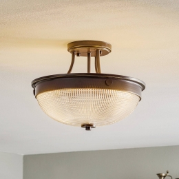 QUOIZELGlas-plafondlampMantlemetbronsfinish