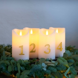 SiriusLEDkaarsSaraAdvent4sthoogte125cmwitgoud