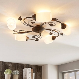 LindbyplafondlampStefania5-lampszwartgoud58cm