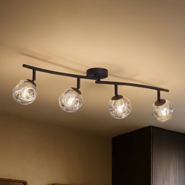 LindbyValentinaplafondlampgrijszwart4-lampsglas