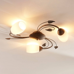 LindbyplafondlampStefania3-lamps46cmzwartgoud