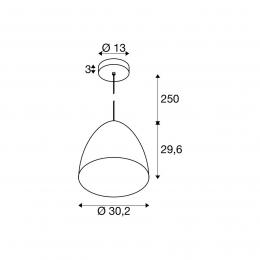 SLVhanglampParaCone20cmzwartgoudkleurig