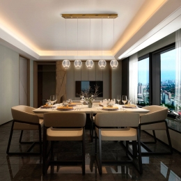 SchullerValenciaLEDhanglampAustralgoudhelder5-lampslang