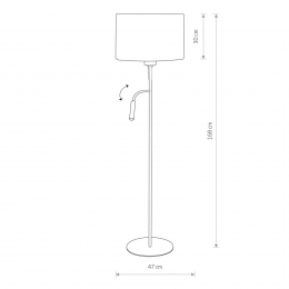 NowodvorskiLightingVloerlampHotelPlusmetleeslampwit