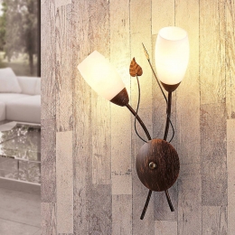 LindbywandlampStefaniazwartgoudglasE14425cm