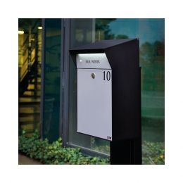 DesignbrievenbusmetLED-verlichtingAlluxBjrn-zwartgrijs