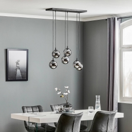 EMIBIGLIGHTINGHanglampGlassy6-lampszwartgrafietglas75cm