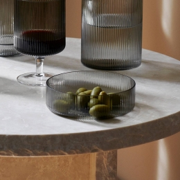 fermLIVINGRippleserveerschaalgrijs122cmsetvan4