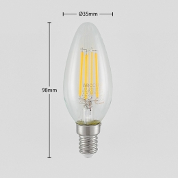 ArcchioLEDlampE14filament4W2700K3-trapsdimbaar