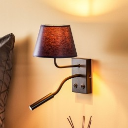 LuminexWandlampSohoconischleeslampjeblauwgoud