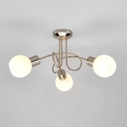 LindbyplafondlampElaina38cm3-lampsnikkelglasE14