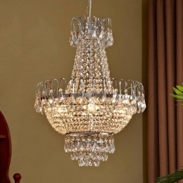 LindbyCaspariakroonluchterchroomkleurigkristalE14