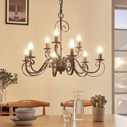 LindbykroonluchterCaleb9-lampsroestkleurigmetaalE14