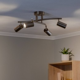 LuceaPlafondspotsmessingantiek4-lamps