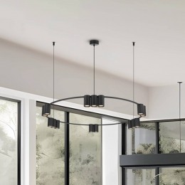 Eko-LightHanglampGenesisaluminiumzwart15xGU10100cm