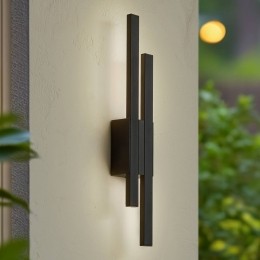 LindbyLEDbuitenwandlampSakarizwartaluminium59cmhoog