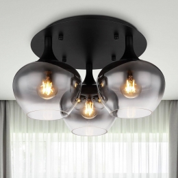 GloboPlafondlampMaxy45cmrookgrijsglas3-lamps
