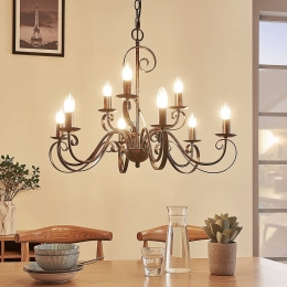 LindbykroonluchterCaleb9-lampsroestkleurigmetaalE14