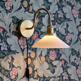 PRHomeWandlampAxelmessingkleurigkapvanopaalglas