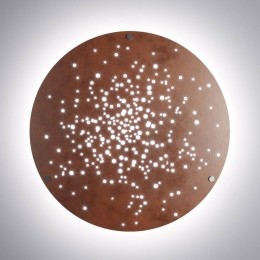 FabbianLensLEDwandlamp90cmroest