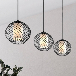 LindbyhanglampCedrice3-lampszwartmetaalE27