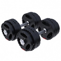 Dumbellset-Halterset-GripperKunststof-30kg-Halterstangmetgewichten-GorillaSports