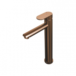 WastafelmengkraanBrauerCopperEditionColdstartOpbouwHoogPlatteHendelGeborsteldKoperPVDBrauer