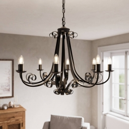 LindbyScaleriakroonluchter8-lampsbruin