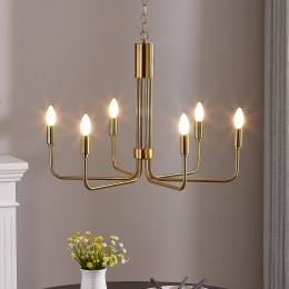 LindbykroonluchterElanovamessing6-lamps70cmE14