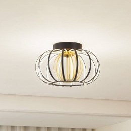LucandeLEDplafondlampBirger39cmzwartgoud