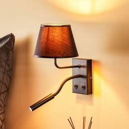 LuminexWandlampSohoconischleeslampjezwartgoud