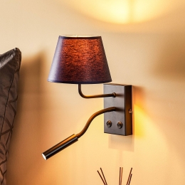 LuminexWandlampSohoconischleeslampjeblauwgoud