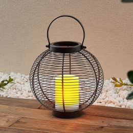 LindbyMairunaLEDsolar-lantaarnzwart227cm