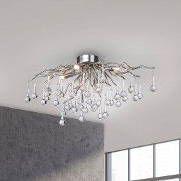 PaulNeuhausplafondlampIcicleglazenhanglamp4-lampszilver