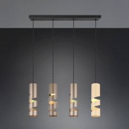 TrioLightingStreamhanglampmeerkleurigLengte80cm4-lampsmetaalGU10