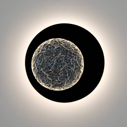 HollnderPlenilunioLEDwandlampbruin-zwart-zilver60cm